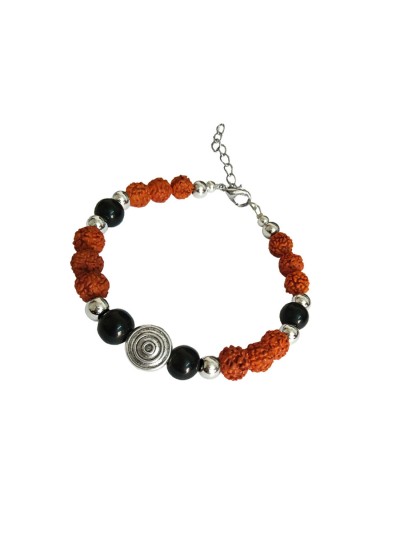 Stylish Black Quartz Rudraksha  Bracelet